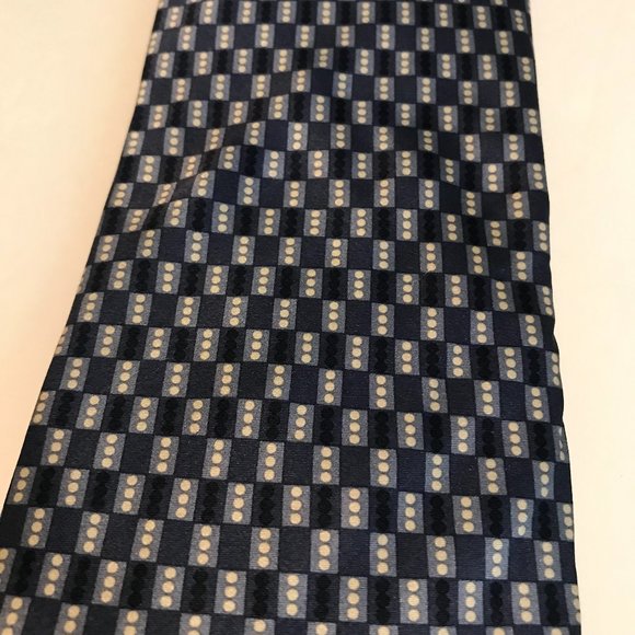 Lamberti Blue Geometric Print Silk Tie - Picture 2 of 4